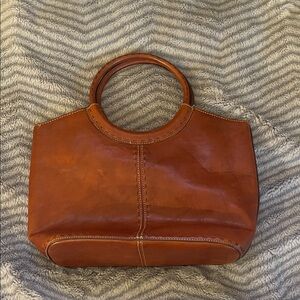 Vintage Fossil Brown Leather Handbag